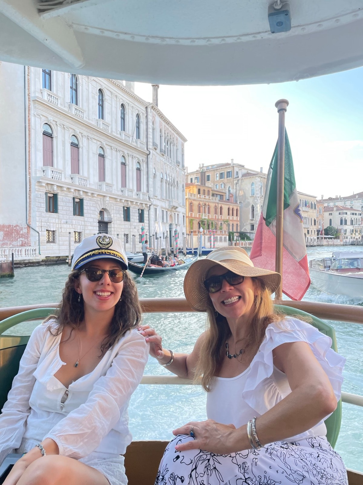 Monica and Genesis Galindo on a boat